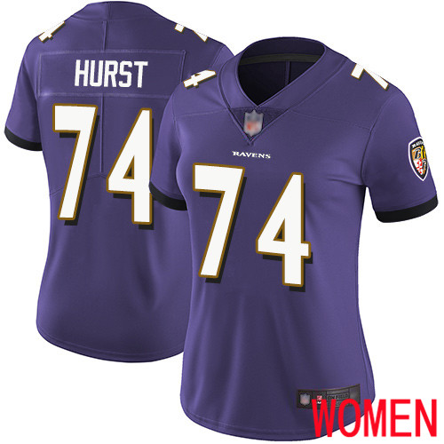 Baltimore Ravens Limited Purple Women James Hurst Home Jersey NFL Football #74 Vapor Untouchable->women nfl jersey->Women Jersey